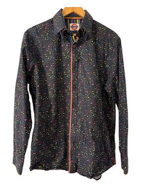 Jermyn & Bond Modern Fit Paint Splatter Shirt L 17.5 100% Cotton